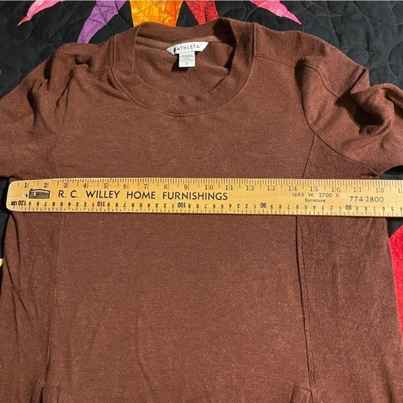 Athleta Women’s Balance Crewneck Sweater Dress Brown Pockets - Picture 8 of 8